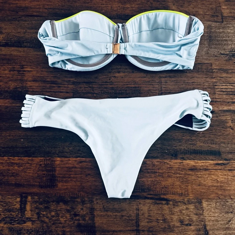 Zinke Bikini Top Small Neon Trim‎ + Bikini Bottoms Small Set